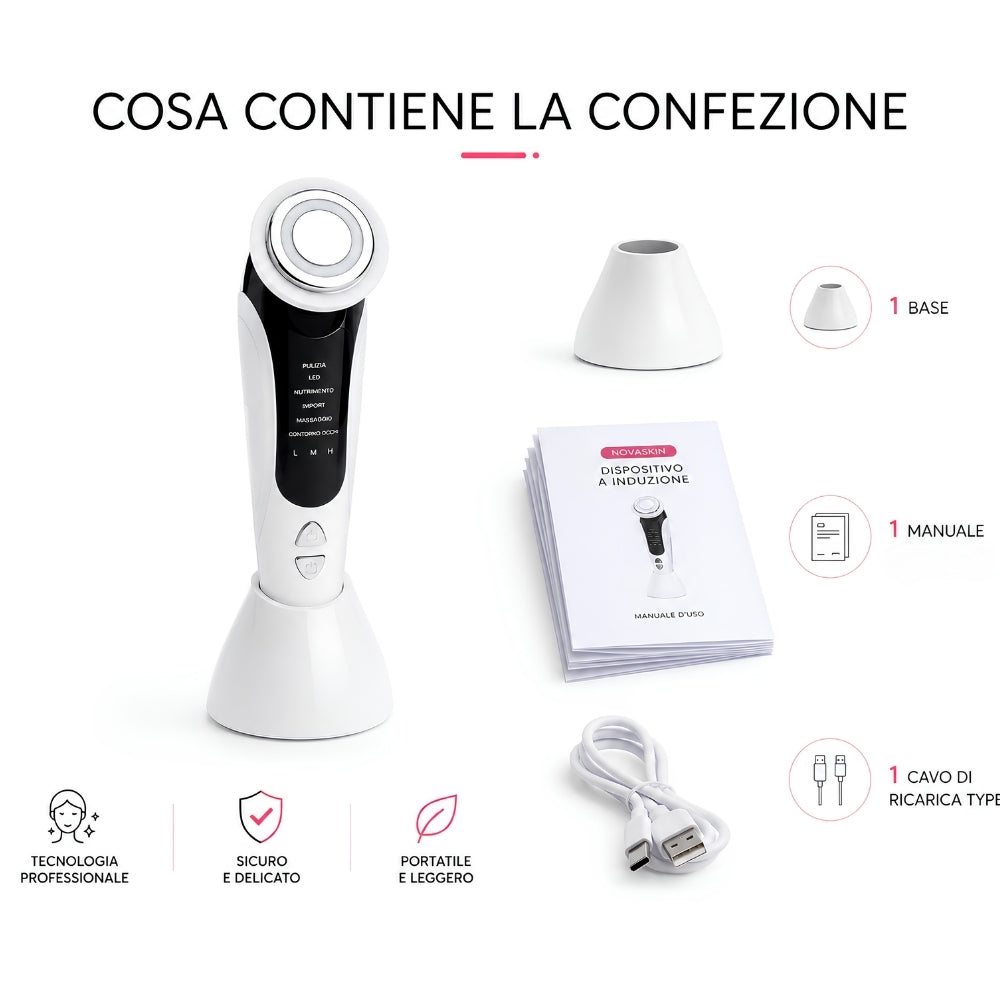 AuraTech ™ - Massaggiatore facciale con Terapia a Led