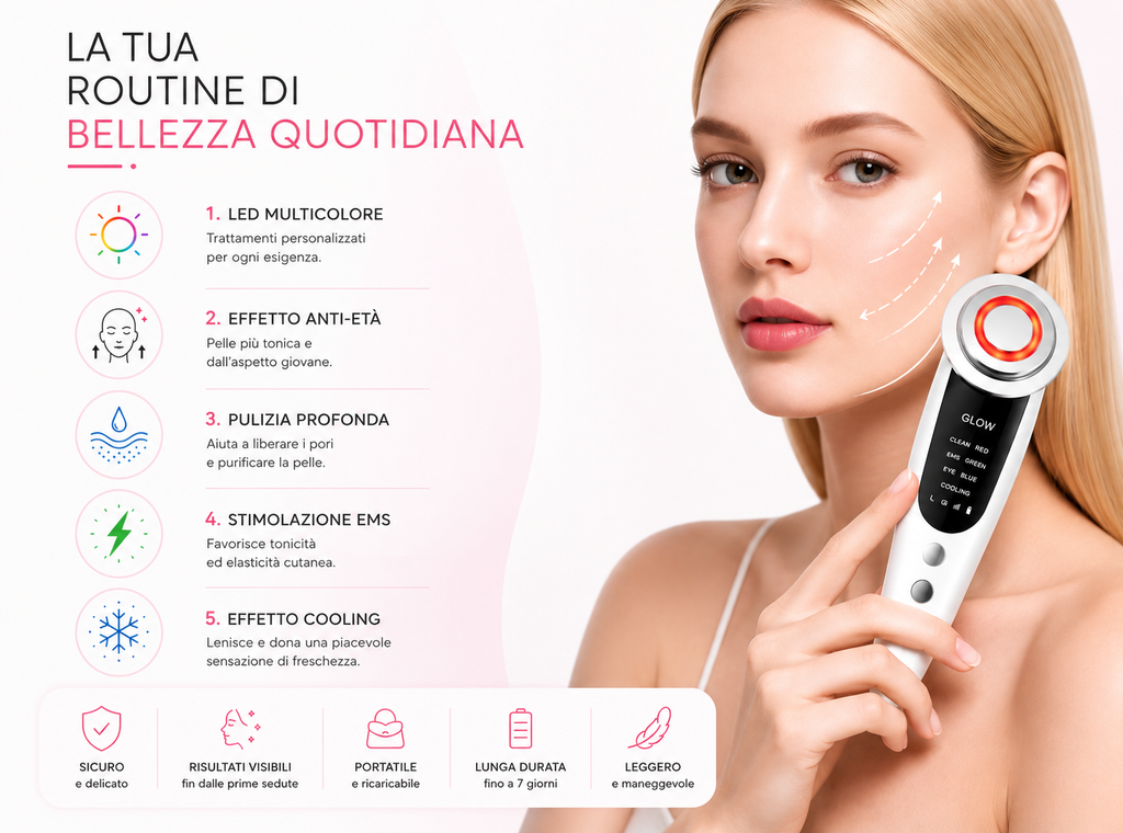 AuraTech ™ - Massaggiatore facciale con Terapia a Led